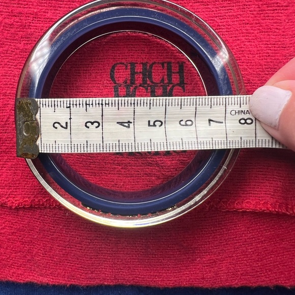 Carolina Herrera Navy Resin Bangle - Picture 3 of 11